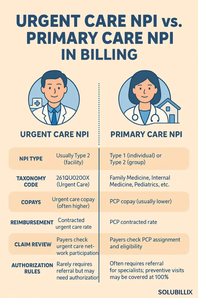 Difference Between Urgent Care NPI and Primary Care NPI in Billing